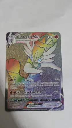 Cinderace VMAX Secret Rare Rainbow 194/192 Swsh02: Rebel Clash Pokemon Card NM/M - Image 1