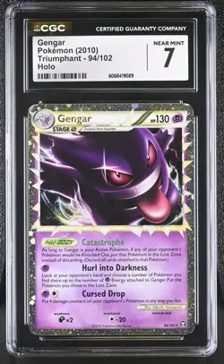 CGC 7 Gengar 2010 Triumphant 94/102 Holo Pokemon Card - Image 1