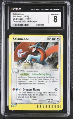 CGC 8 Salamence 2004 EX Dragon 19/97 Holo Pokemon Card - Image 1