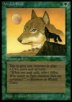 MTG English Wyluli Wolf (dark circle) Light Play Normal Arabian Nights - Image 1