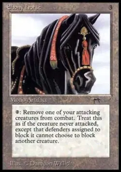 MTG English Ebony Horse Light Play Normal Arabian Nights - Image 1