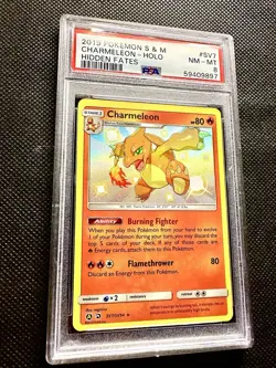 2019 Pokemon S & M Hidden Fates #SV7 Charmeleon Holo PSA 8 NM-MT - Image 5