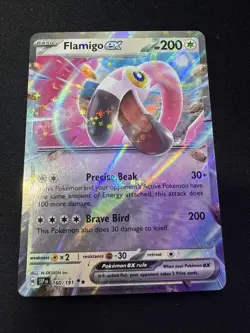 English Pokemon Flamigo ex Double Rare SV08: Surging Sparks 160/191 Near Mint - Image 1