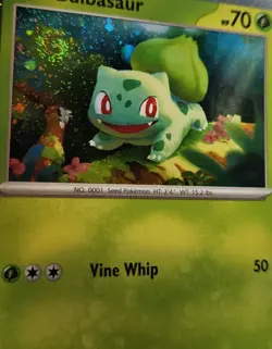 Pokemon TCG Bulbasaur 151 SVP 046 Cosmos Holo w Swirl NM/M (C) - Image 3
