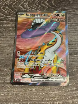 2024 Pokemon Temporal Forces Raging Bolt ex 196 /162 Full Art Ancient Holo Rare - Image 1