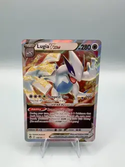 NM Lugia VStar HP280 Silver Foil Fan Art Textured Collector Pokemon Card 139/195 - Image 1