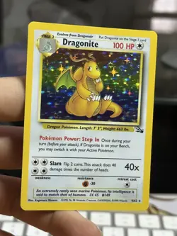 #5 Dragonite 4/62 Fossil 1999 Holo Rare WOTC Pokemon Card TCG - Image 3