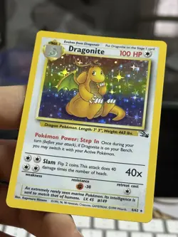 #5 Dragonite 4/62 Fossil 1999 Holo Rare WOTC Pokemon Card TCG - Image 4