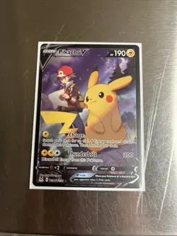 Pokemon TCG Pikachu v TG16/TG30 Lost Origin 2022 Full Art Holo Ultra Rare Card - Image 1