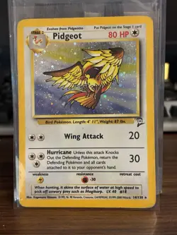 Pokemon Pidgeot TCG Base Set 2 Holo Unlimited Rare Card 14/130 - Image 1