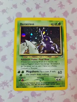 Pokemon TCG Heracross Neo Genesis Holo Card 6/111 Unlimited Rare LP Swirl - Image 1