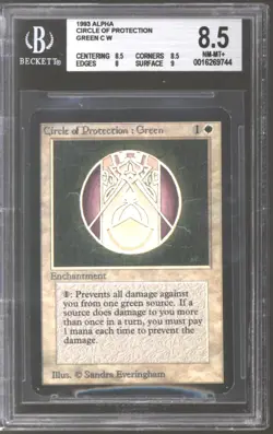 Magic MTG Alpha Circle of Protection: Green BGS 8.5 (8.5 8.5 8 9) NEAR MINT NM - Image 1