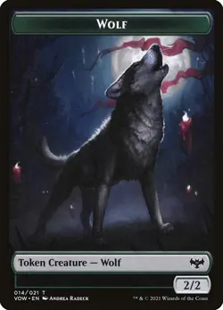 Magic the Gathering (mtg): TVOW: Wolf Token (014) (x 4) - Image 1