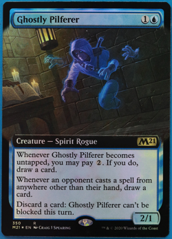 Ghostly Pilferer (Extended Art) FOIL Core Set 2021 / M21 NM (495733) ABUGames - Image 1