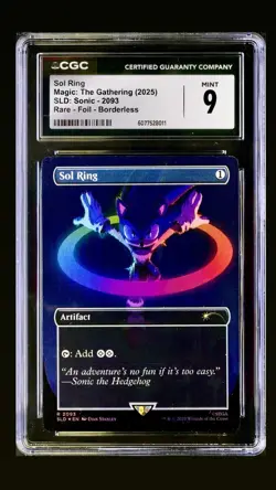 Magic The Gathering Sonic The Hedgehog Rainbow Foil Rare Sol Ring CGC 9 POP 1 - Image 1