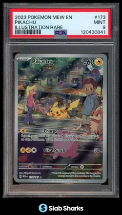 2023 POKEMON SV 151 - MEW EN #173/165 PIKACHU ILLUSTRATION RARE PSA 9 - Image 1