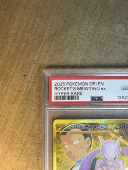 2025 POKEMON DESTINED RIVALS EN ROCKET’s MEWTWO ex HYPER RARE #240 💎 PSA 10 - Image 3