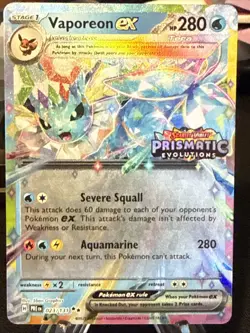 Pokemon TCG Vaporeon ex 023/131 Stamped Promo Prismatic Evolutions Surprise Box - Image 1