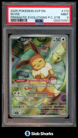 2023 POKEMON SVP BLACK STAR PROMOS #173 EEVEE PRISMATIC POKEMON CENTER ETB PSA 9 - Image 1