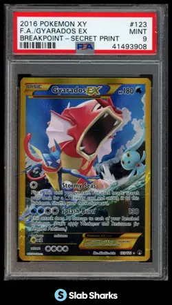 2016 POKEMON XY BREAKPOINT #123/122 GYARADOS EX FULL ART SECRET PRINT PSA 9 - Image 1