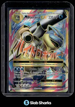 2016 POKEMON XY EVOLUTIONS #102/108 MEGA BLASTOISE EX ULTRA RARE - Image 1