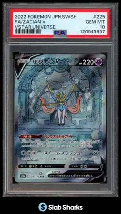 2022 POKEMON SWORD & SHIELD VSTAR UNIVERSE (JPN) #225/172 ZACIAN V FA SAR PSA 10 - Image 1
