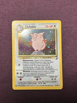 Pokemon Clefable Holo Rare 5/130 2000 Base Set 2 LP - Image 1