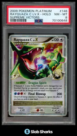 2009 POKEMON PLATINUM SUPREME VICTORS #146/147 RAYQUAZA C LV.X HOLO UR PSA 8 - Image 1