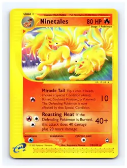 💥 Pokemon Ninetales 25/147 Aquapolis WOTC E Series 2002 Vintage Rare Card - Image 1