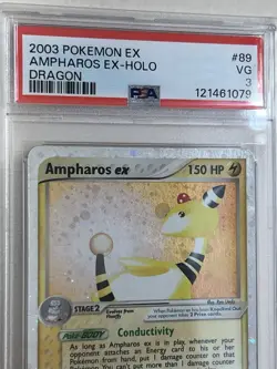 Pokemon Ampharos EX Card 89/97 Dragon Set Holo Rare PSA 3 - Image 2