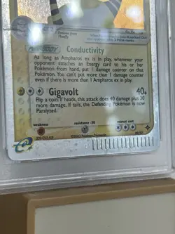 Pokemon Ampharos EX Card 89/97 Dragon Set Holo Rare PSA 3 - Image 4