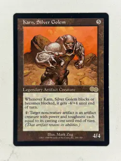 Karn, Silver Golem - Urza's Saga - Light Play LP - MTG Magic - Image 1