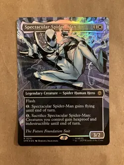 Spectacular Spider-Man 0241 Magic The Gathering Borderless Textured Foil Mint - Image 1
