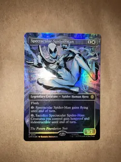 Spectacular Spider-Man 0241 Magic The Gathering Borderless Textured Foil Mint - Image 2