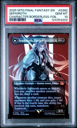 PSA 10 GEM MT Sephiroth Fabled Soldier Borderless Foil 382 | MTG Final Fantasy - Image 1