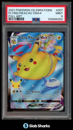 2021 POKEMON SWSH CELEBRATIONS #007/025 FLYING PIKACHU VMAX FULL ART PSA 9 - Image 1