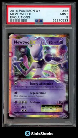 2016 POKEMON XY EVOLUTIONS #52/108 MEWTWO EX HOLO PSA 9 - Image 1