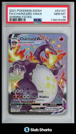 2021 POKEMON SHINING FATES CHARIZARD VMAX SHINY VAULT #SV107/SV122 PSA 10 - Image 1