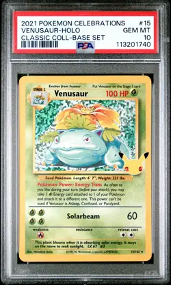 Pokemon Venusaur - Celebrations: Classic Collection - 15/102 - PSA 10 GEM MINT - Image 3