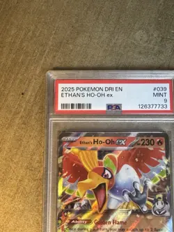 2025 POKEMON DESTINED RIVALS EN ETHAN’s HO-OH ex #039 💎 PSA 9 - Image 3