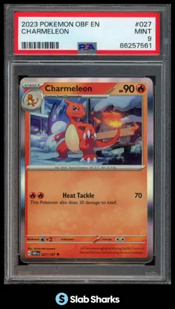 2023 POKEMON SCARLET & VIOLET OBSIDIAN FLAMES #027/197 CHARMELEON PSA 9 - Image 1