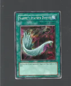 Yugioh Harpie’s Feather Duster SDD-003 Prismatic Secret Rare PLAYED - Image 1