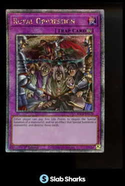 2025 YU-GI-OH! 1ST EDITION #RA04-EN120 ROYAL OPPRESSION QUARTER CEN. SECRET RARE - Image 1