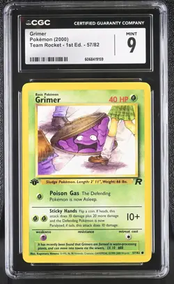CGC 9 MINT Grimer 2000 Team Rocket 1st Edition 57/82 Pokemon Card - Image 1