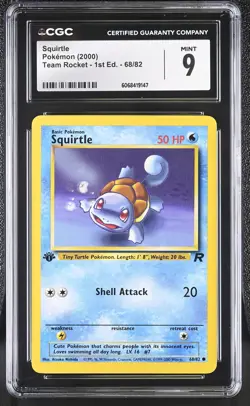 CGC 9 MINT Squirtle 2000 Team Rocket 1st Edition 68/82 Pokemon Card - Image 1