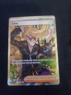 Pokemon TCG Clive Paldean Fates Trainer Full Art Ultra Rare Holo Card 227/091 - Image 1