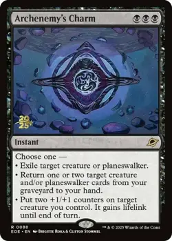 Mint/Near-Mint, English - 1 x MTG Archenemy's Charm - Prerelease Foil Promotiona - Image 1