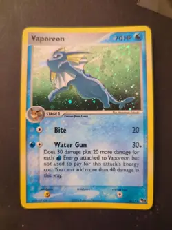 Pokemon TCG English Card Pop Series 3 Vaporeon 6/17 Holo Rare LP - Image 1