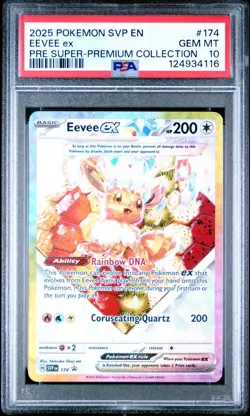 2025 Pokemon SVP EN Eevee ex #174 Promo PRE Super Premium Collection PSA 10 - Image 1
