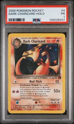 2000 POKEMON ROCKET #4 DARK CHARIZARD-HOLO PSA 1 - Image 1